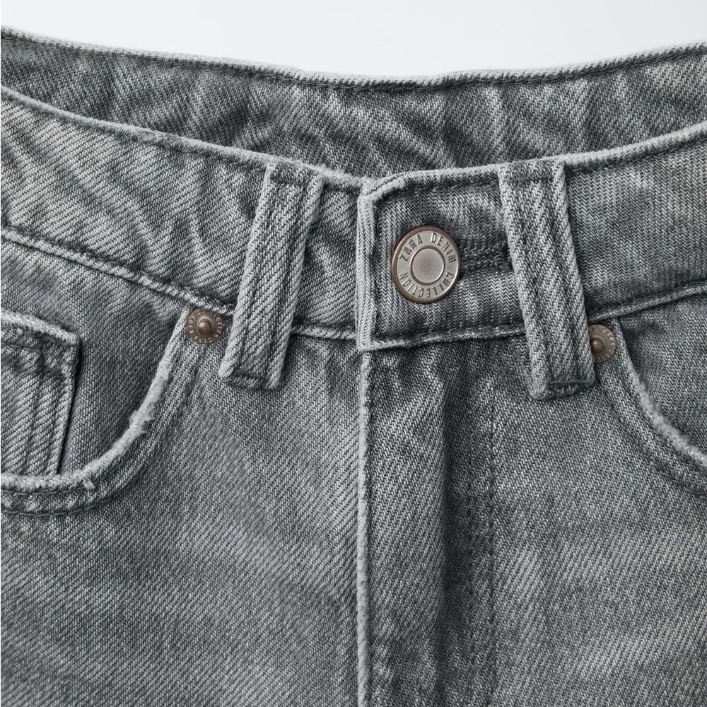 🌫️🖤 Zara Kids Gray Wide-Leg Jeans | Adjustable Waist | Size 9 | Like New